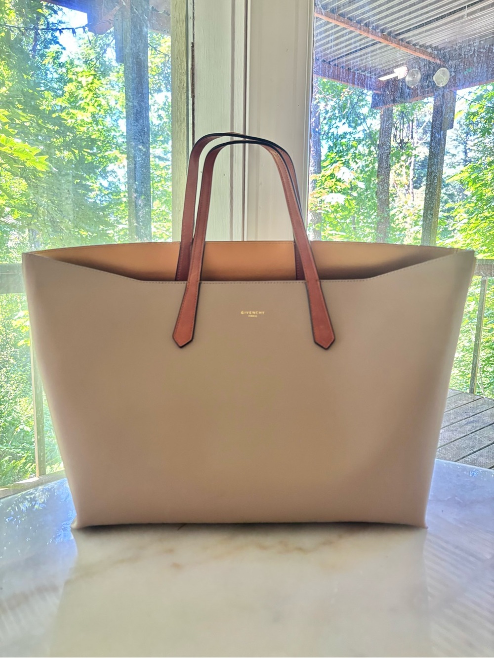 Givenchy Shopper Tote in Linen color with brown handles